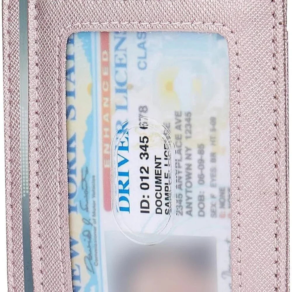 Leather RFID Blocking Card Holder Slim Wallet Minimalist Front Pocket for Women